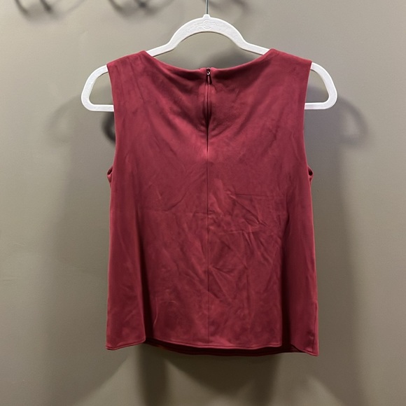 Beautiful burgundy faux suede sleeveless top. - Picture 2 of 2